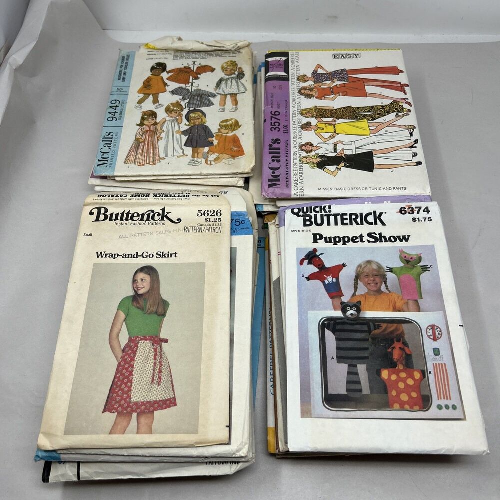 Sewing Patterns 1960s 1970s 1980s Babies Women Teens Holiday Lot of 39 Vintage